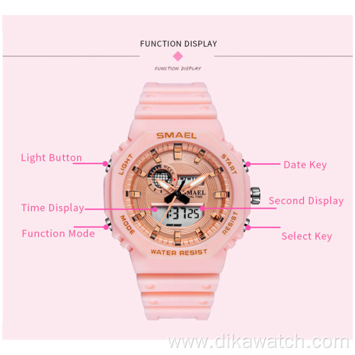 SMAEL Fashion Women Digital Watch Top Luxury Brands